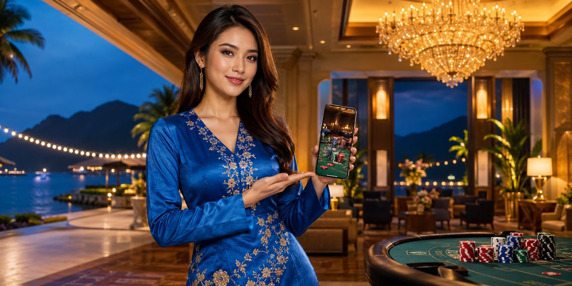 Pemain wanita baju kurung mengakses kasino dalam talian di Langkawi